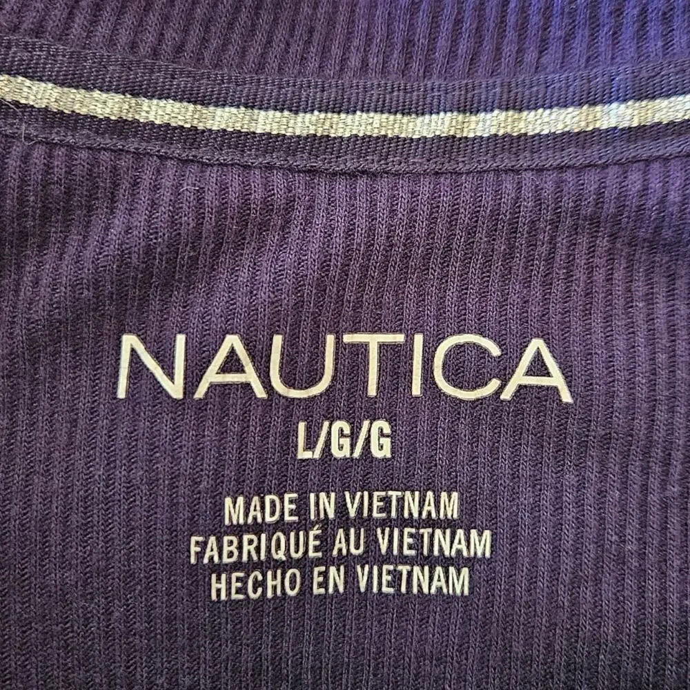 Nautica Fleece Top Sleepwear Soft Shirt Navy Women's Large